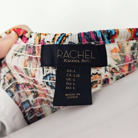 Rachel Roy Shirred Floral Crop Top L New - Picture 3 of 6